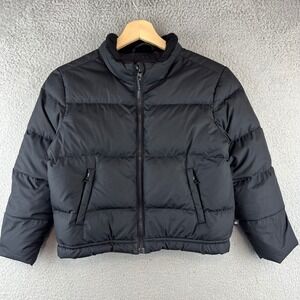 Athleta Girl So Down Jacket Black Puffer Down Fill Coat XS 6